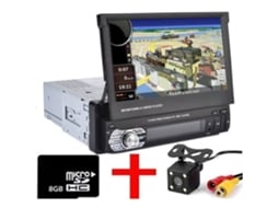 Autoradio Bluetooth Car Stereo Mp5 Player Controle de Tela Sensível Ao Toque + Câmera de Visão Traseira + Cartão Sd de 8 Gb