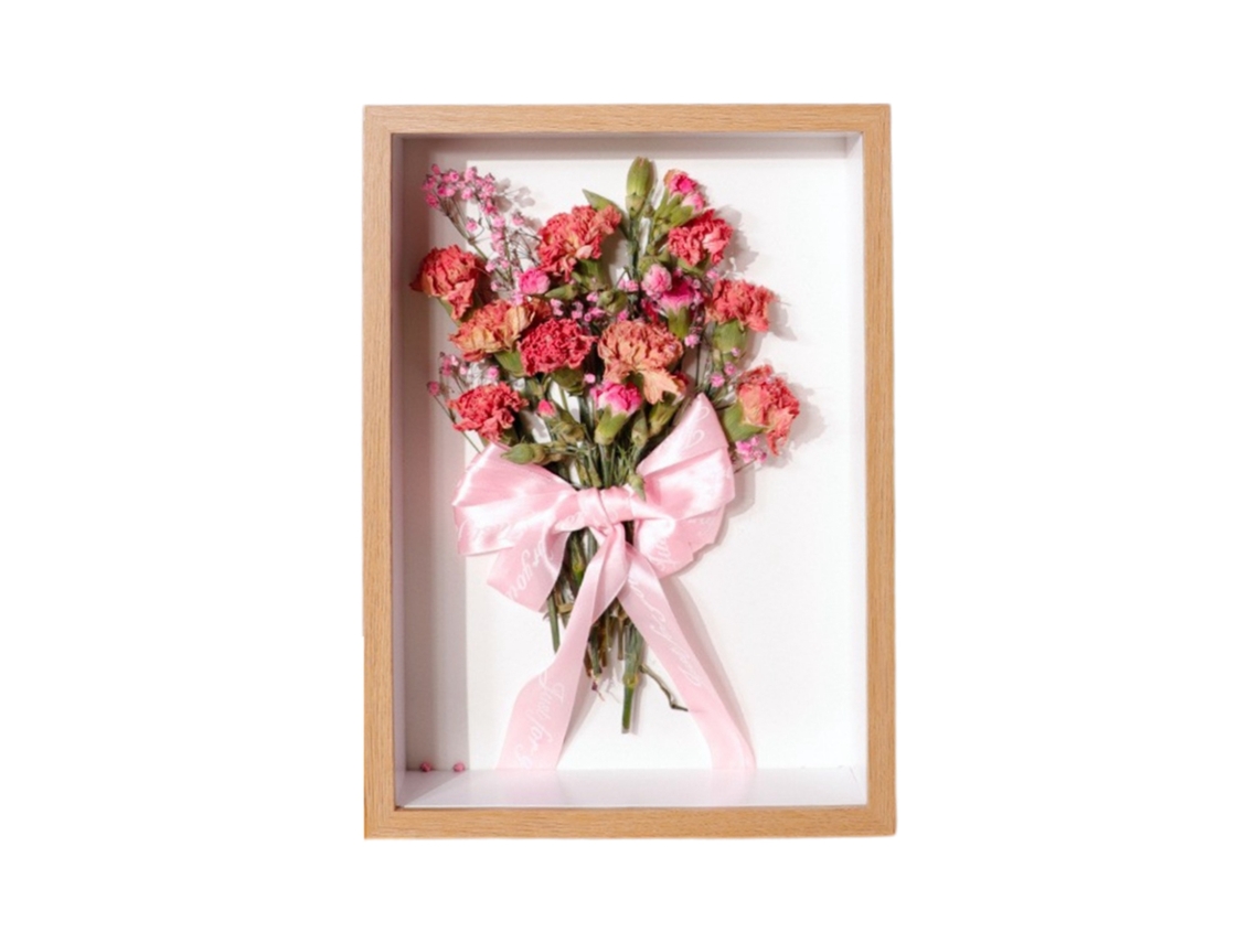 Moldura de Fotos LAXISCREED com Flores Secas e Rosas de Papel Artesanal (10 polegadas)