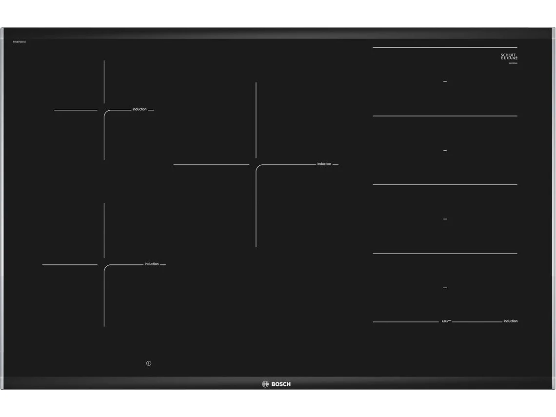 Placa de Indução BOSCH PXV875DV1E (Eléctrica - 81.6 cm - Preto)