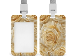 Clipe Crachá, Porta-crachá fofo sem costura com estampa floral e cordão, porta-crachá, porta-documentos