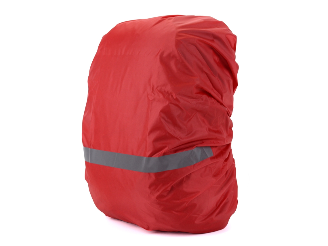 Capa de Chuva para Mochila com Fita Refletora Vermelha AQUAFORGE