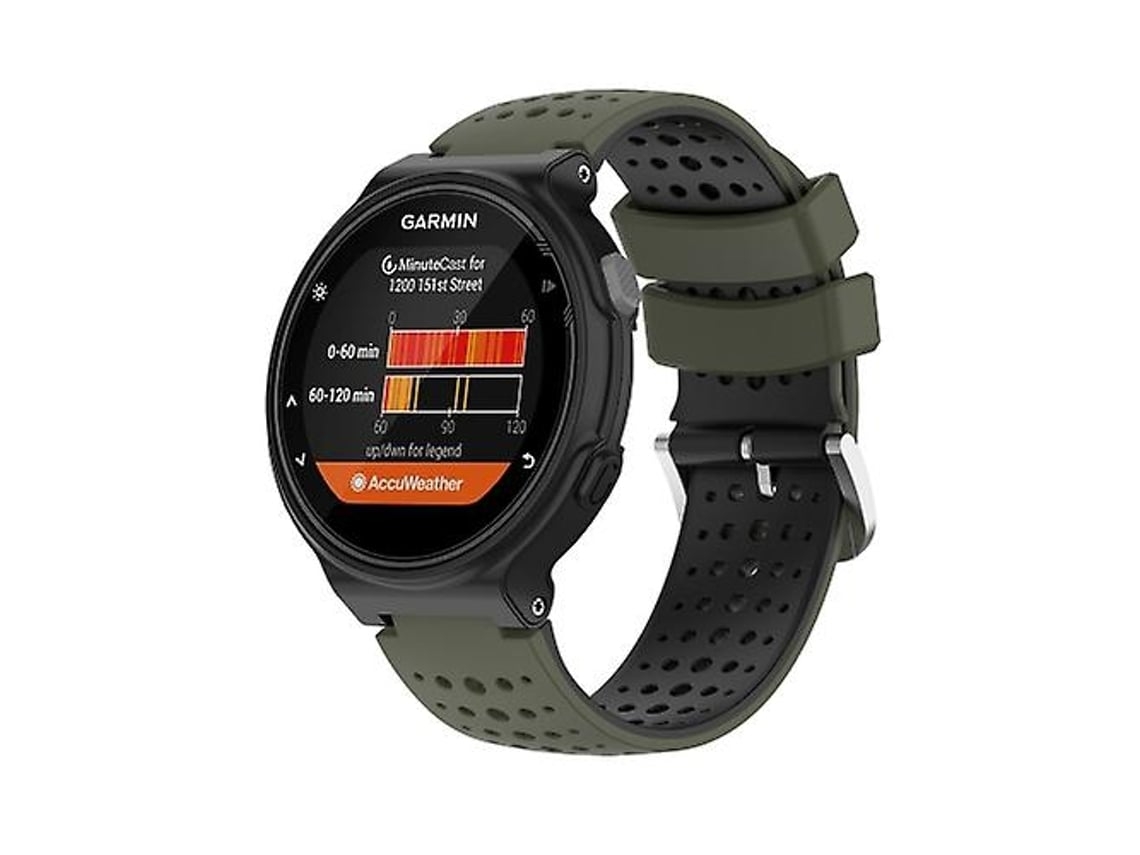 Lurelia Pulseira Esportiva De Silicone, Compatível Com Relógio Garmin Approach S6, Bicolor, Verde Amy, Preta