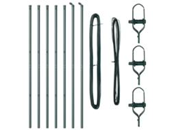 Conjunto 7 Poste De Cerca Vidaxl Verde Aço (150 Cm)