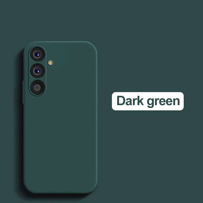 Capa De Silicone Líquido Para Câmera (verde Escuro, Galaxy S25 Plus) Para Samsung