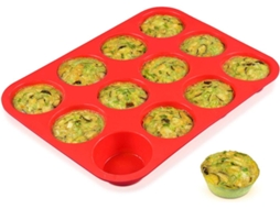 12 Xícaras de Forma Muffin Silicone Cupcake Antiaderente Sem Bpa 1 Embalagem Molde Tamanho Normal UISAVE