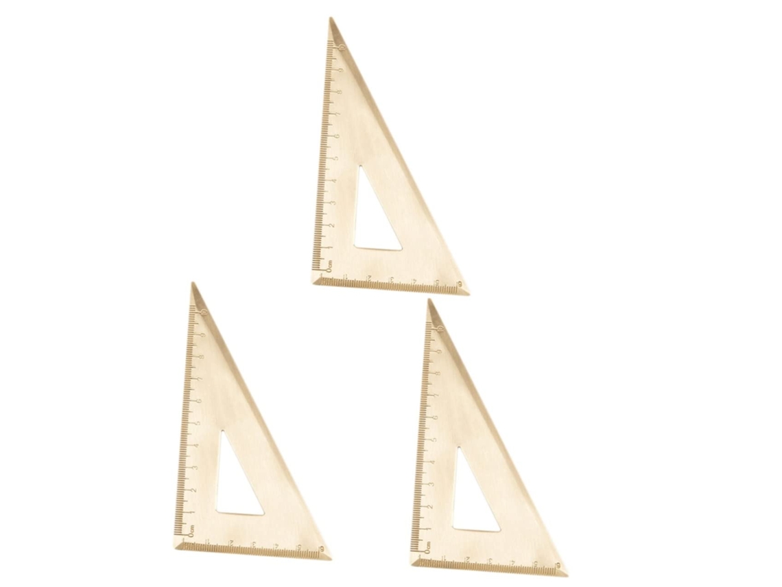 Conjunto De 3 Réguas Triangulares Métricas, Régua Transparente Com
