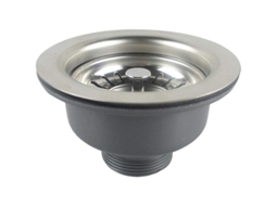 Canasta De Desagüe De Fregadero Sin Desbordamiento Acero Inoxidable 114mm, Acero Inoxidable + Abs, Desagüe + Canasta