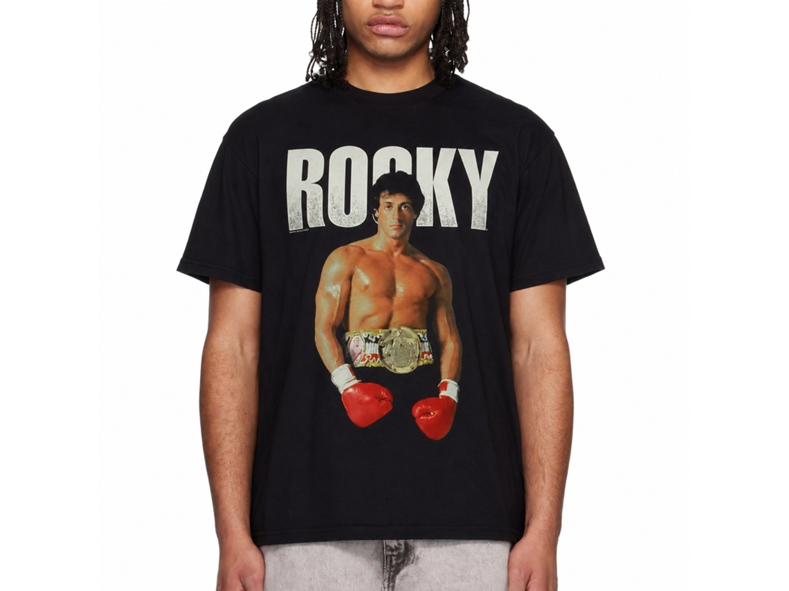 Rockinstone Rocky Movie Stand Black Adult T-shirt Size:l