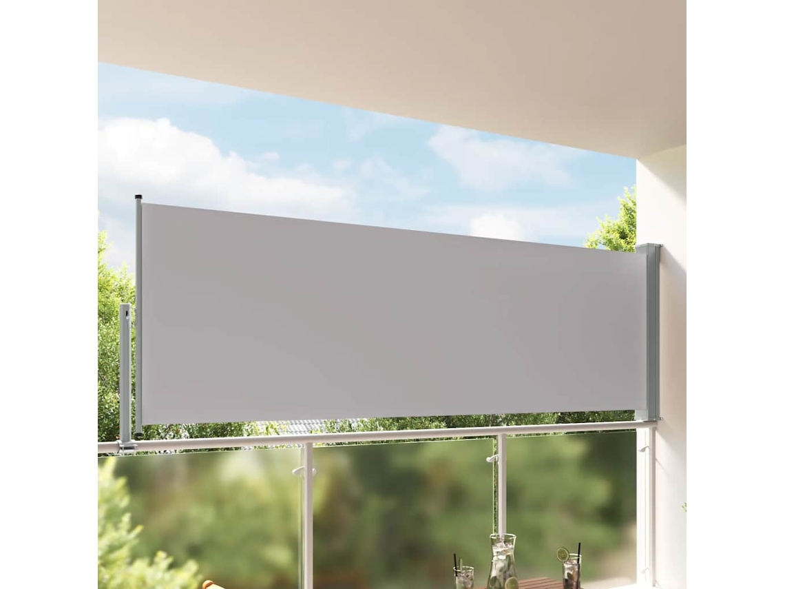 Vidaxl Toldo Lateral Retrátil Para Pátio 120x300 Cm Cinzento