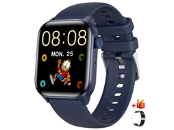 SHAH ARPAN F32 Relógio Inteligente Frequência Cardíaca Saudável Mensagem Musical de Oxigênio no Sangue Azul + Pulseira de Aço