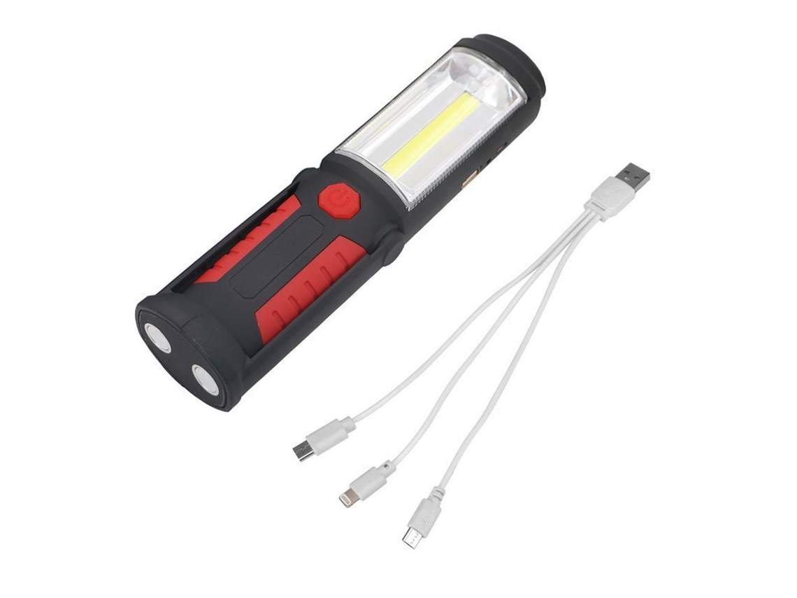 2026 linterna Led Recargable 3w Cob, Luz de Trabajo 2 En 1, Modos de Iluminación, Base Magnética Y Gancho Rojo
