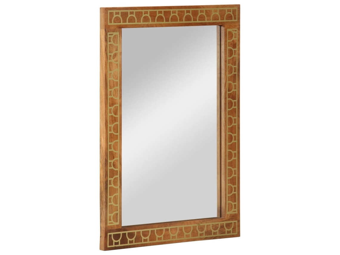 Vidaxl Espelho De Casa De Banho 50x70x2,5 Cm Mangueira Maciça E Vidro