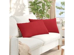 Vidaxl Travesseiros De Sofá 2 Unid. Tecido Vermelho 80 X 40 Cm