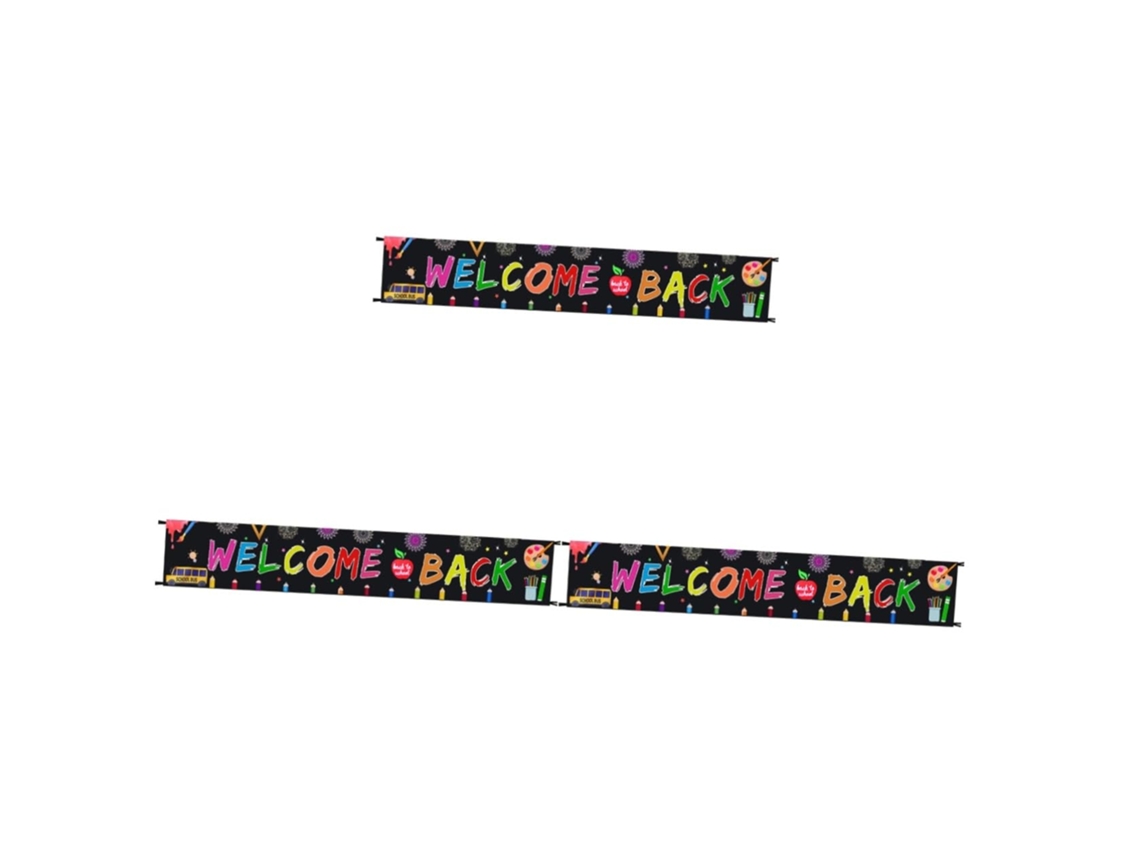 Conjunto De 3 Peças De Banner De Volta Às Aulas Em Papel Adesivo