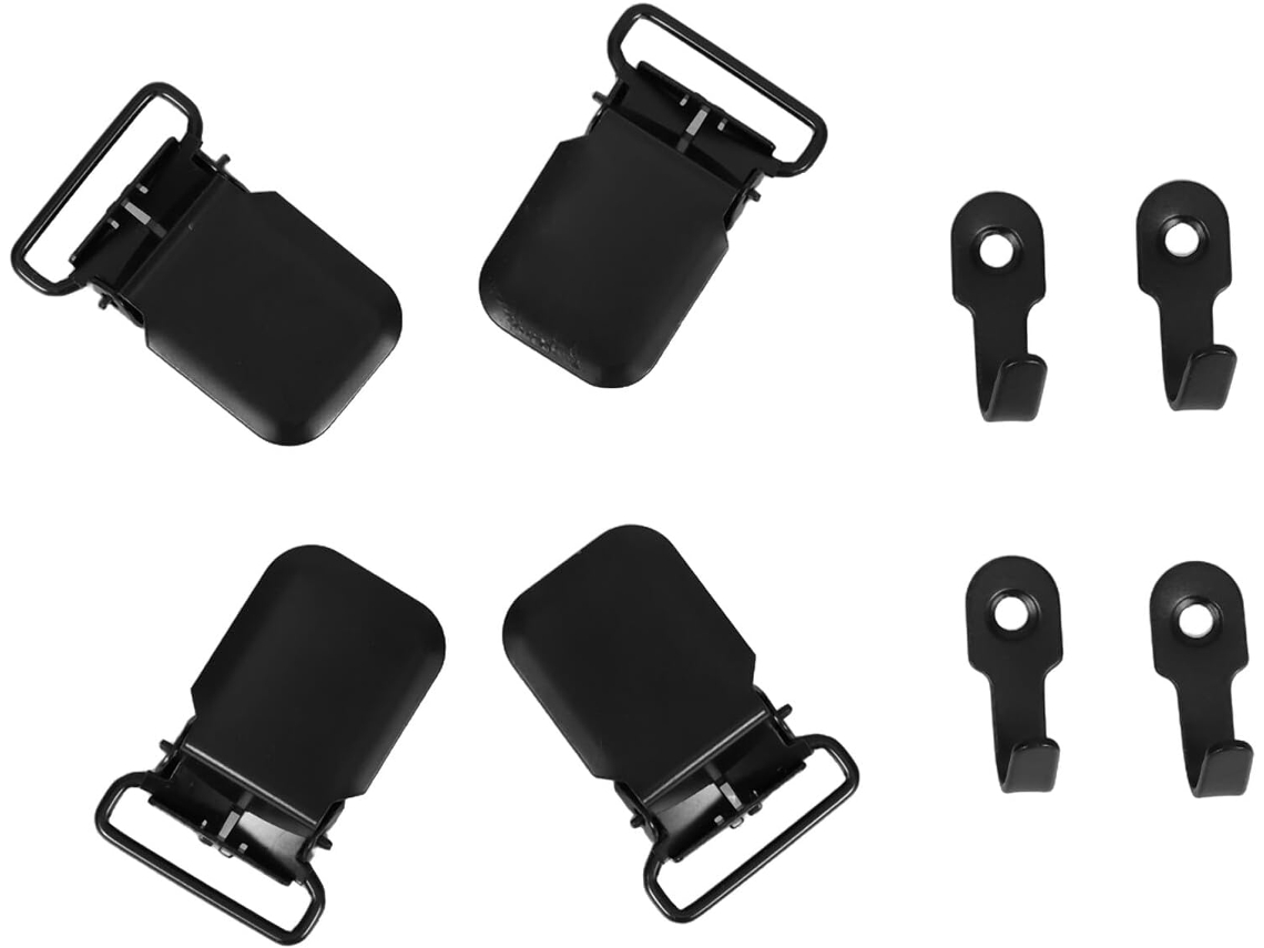 Stobaza Conjunto De 4-presilhas Metálicas Antiderrapantes Para Pendurar Tapeçarias, Pregas, Metal Preto, Fácil