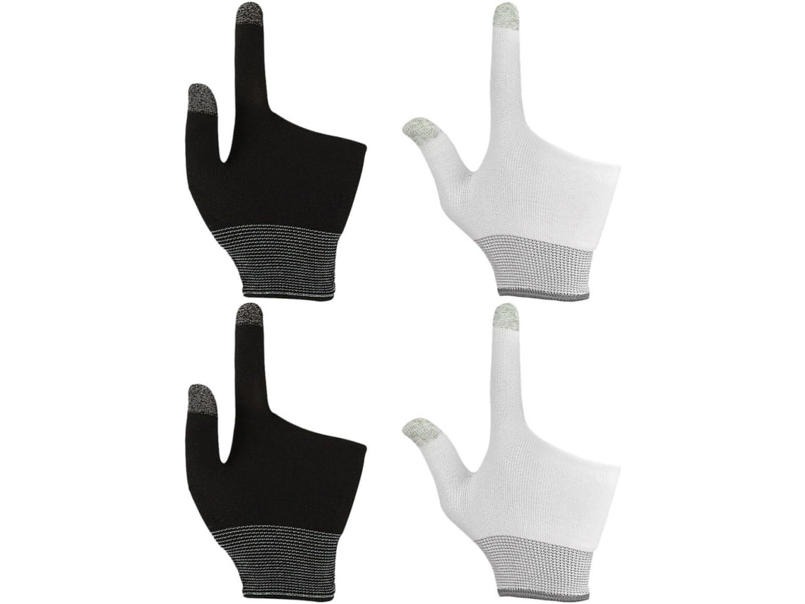 Lurelia Luvas Gaming Para Ecrã Tátil 2 Pares, Nylon, Grafeno, Antiderrapante, Respirável, Para Gaming Móvel E Ecrãs Táteis