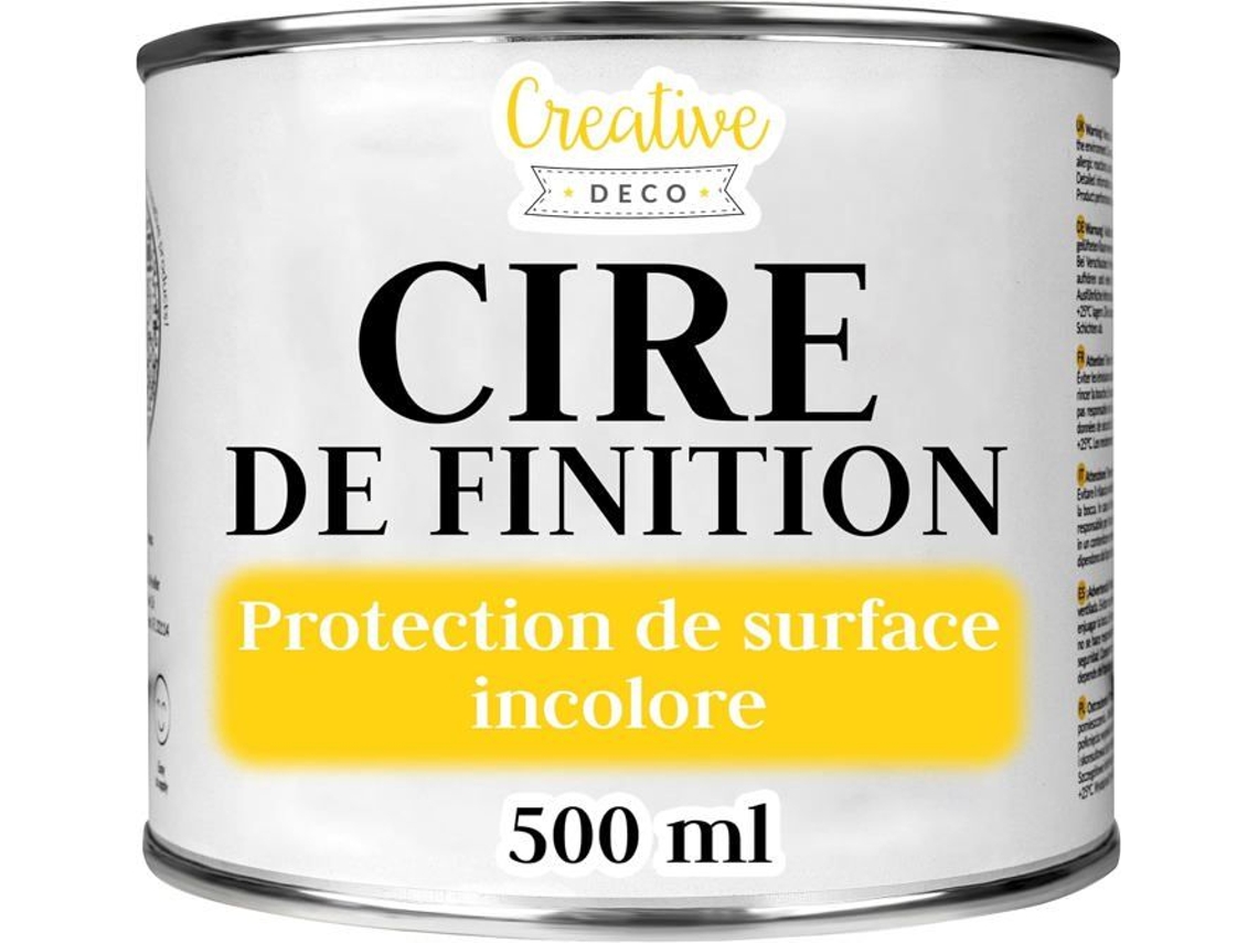 Cera de Acabamento Incolor CREATIVE DECO 500Ml Verniz Transparente Transparente Luz Brilhante Proteção de Móveis de Madeira Parquet