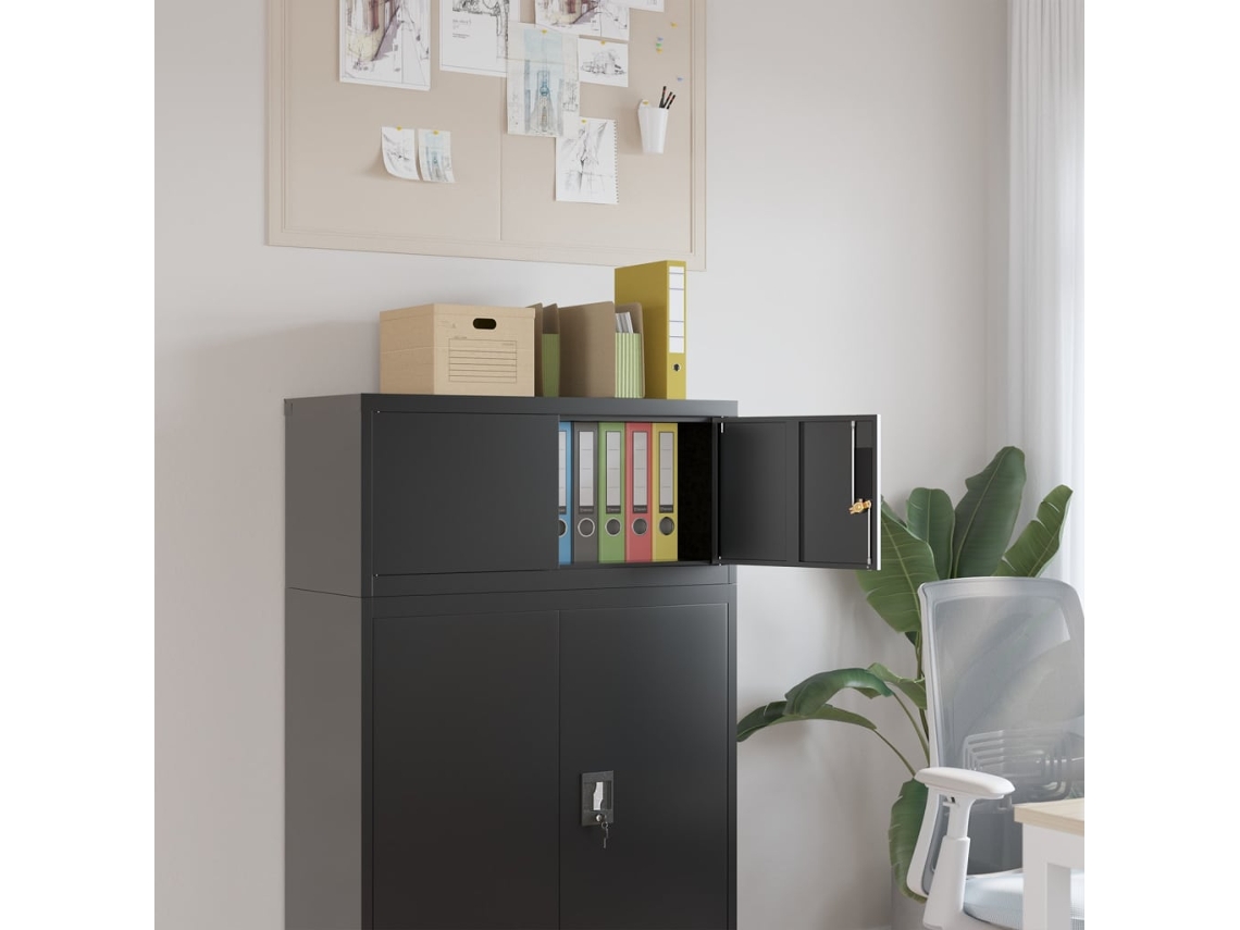 Vidaxl Arquivador 90x40x40 Cm Aço Preto