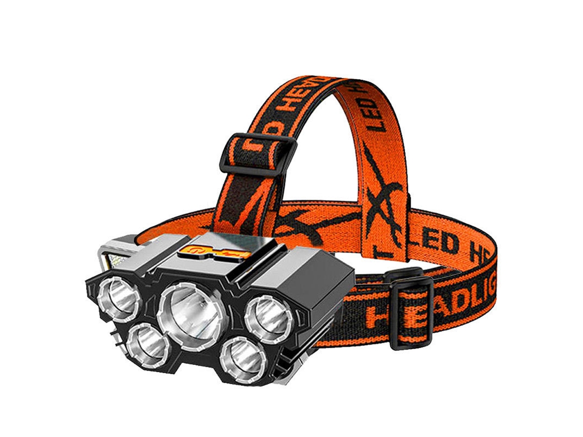 Lanterna Recarregável Com 5 Leds E Bateria 18650 Integrada, Luz Potente Para Camping, Bateria Recarregável