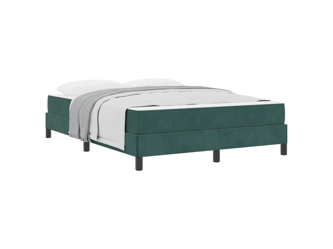 Cama Box com Colchão Verde Escuro 140 X 200 Cm Tecido MAISON EXCLUSIVE