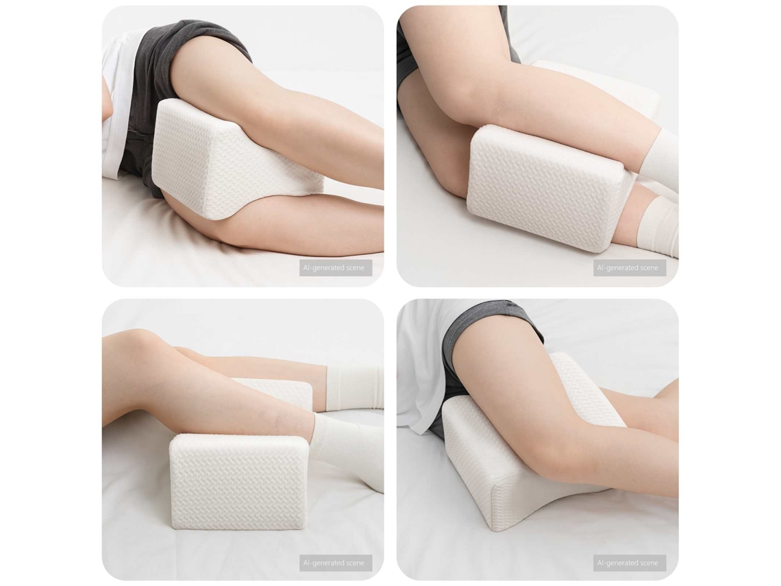 Vidaxl Knee Pillow Branco Espuma De Memória E Poliéster