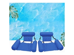 Cama Flutuante de Rede Nova Line para Piscina Inflável, portátil, 2 unidades, azul