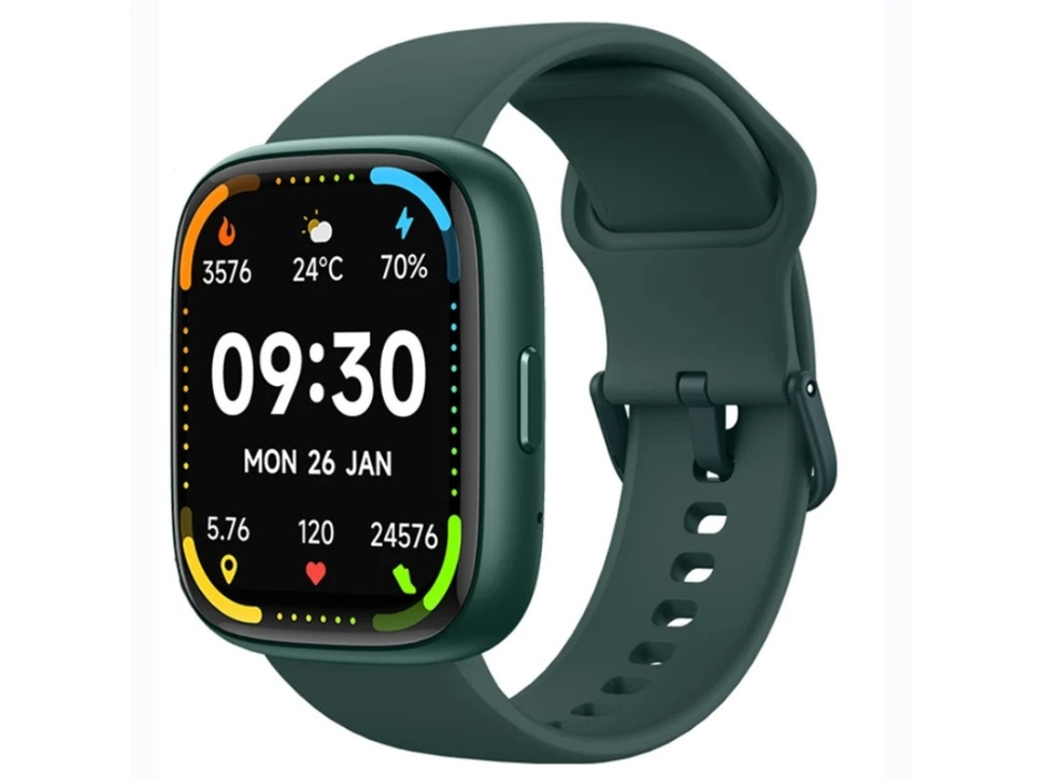Smartwatch Com Chamadas Bluetooth Rastreamento Multiesportivo Monitoramento de Saúde e Assistente de Voz Verde Yizhood