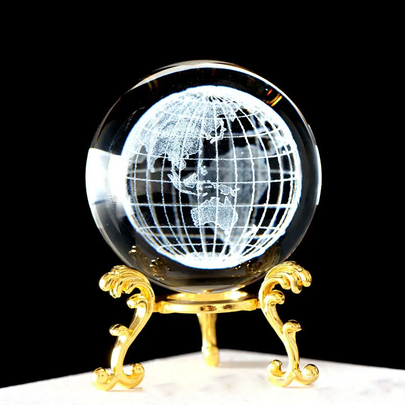 Bola de Cristal 60mm Esfera de Vidro Esculpida em 3d Peso de Papel com Base MDUG (estilo 11 60mm)