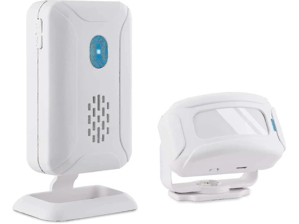 Detector de Passagem Infravermelho Sem Fio com 32 Melodias Diferentes em Branco, 1 Transmissor e 1 Receptor. Brilvibera_ozo