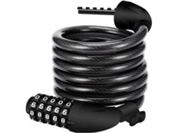 Cadeado Para Bicicleta , Cadeado Longo Para Bicicleta 120 Cm X 12 Mm, Cabo Antifurto Aquaforge (preto)