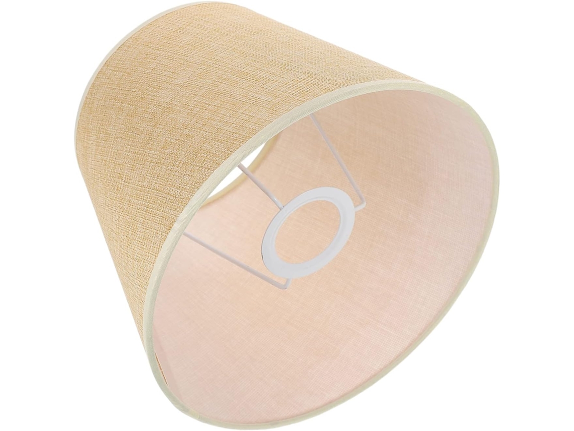 Capa Redonda De Juta Bege Fosca De 26 Cm Para Abajur De Parede Delicado.