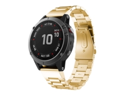 Bracelete para Garmin Fenix 8 / 7x / 6x / 5x metal com liberação rápida e três contas dourada XIAOMOYU (26mm)