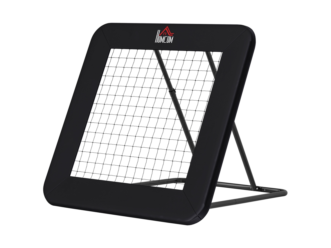 Rede De Rebote Dobrável Com 4 Ângulos Ajustáveis Para Treinamento De Futebol Beisebol 128x118x108-120cm Preto