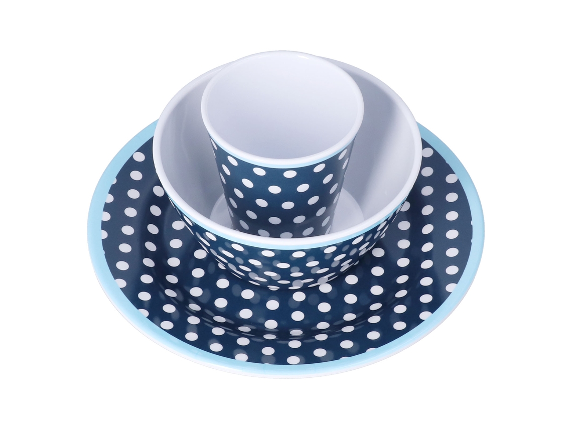 Conjunto de Talheres Salada LAXISCREED Azul Escuro Pontos