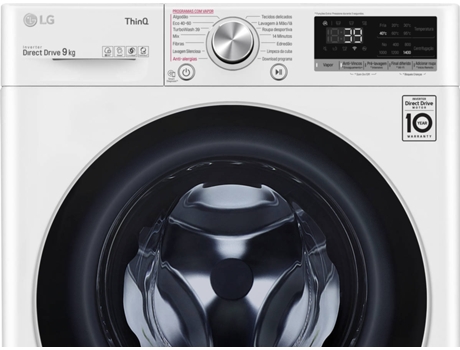 Máquina de Lavar Roupa LG F4WV7009S1W (9 kg - 1400 rpm - Branco) —  