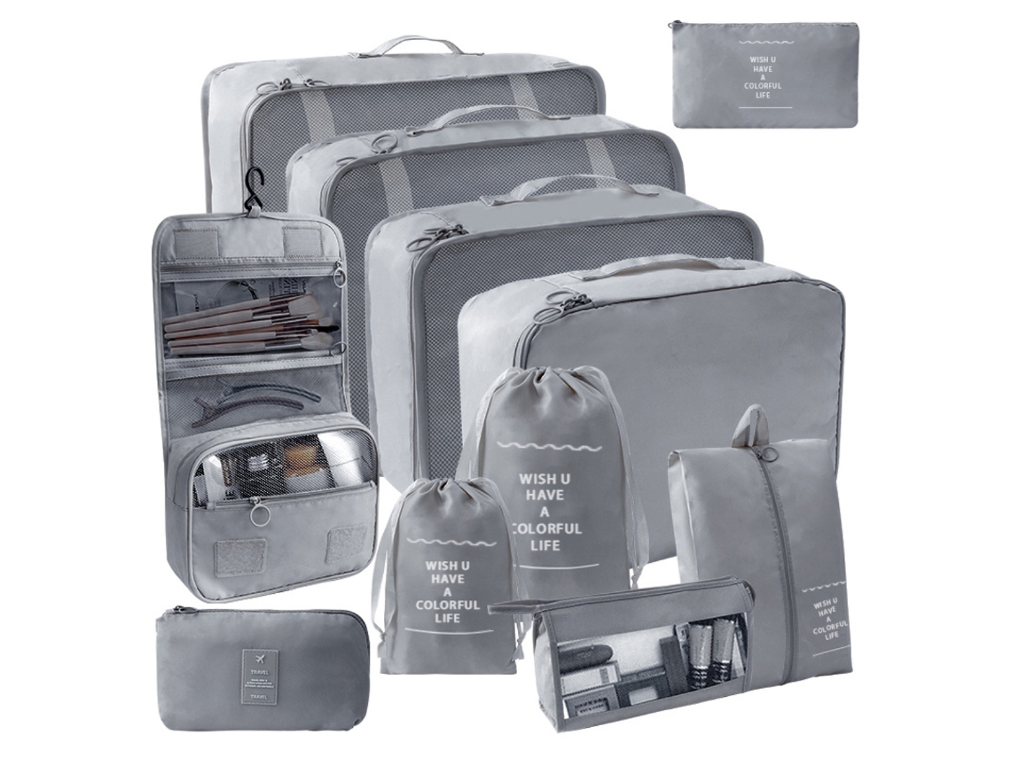 Organizador Cubos Embalagem Mala NEVEANCE Cinzento (34x25x7cm)