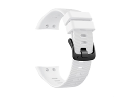 Bracelete Silicone Fivela Preta para Garmin Forerunner 45 Branco