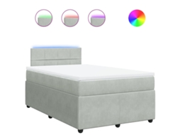 Cama Boxspring com Colchão 120x190 cm Veludo Cinzento Claro MAISON EXCLUSIVE