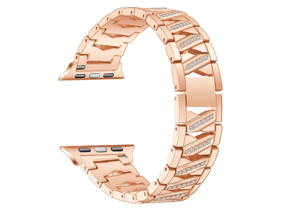Pulseira De Substituição De Metal Com Design Em Formato De X E Decoração De Strass Para Apple Watch Series 10 Olysi Shop