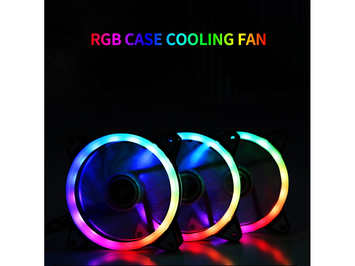 Ventoinha De Resfriamento Rgb Do Radiador Do Computador 12cm Ventoinha De Resfriamento Silenciosa Com Luz Rgb Colorida Cooler De 3 Ventoinhas