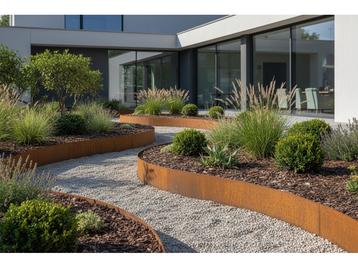 Borda Circular Em Aço Corten Ø 100 Cm / 20 Cm / Liso