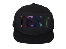 Chapéu Inteligente Com Tela Led Colorida 16x32 Pixels, Controle Via App Bt E Ajuste De Tamanho