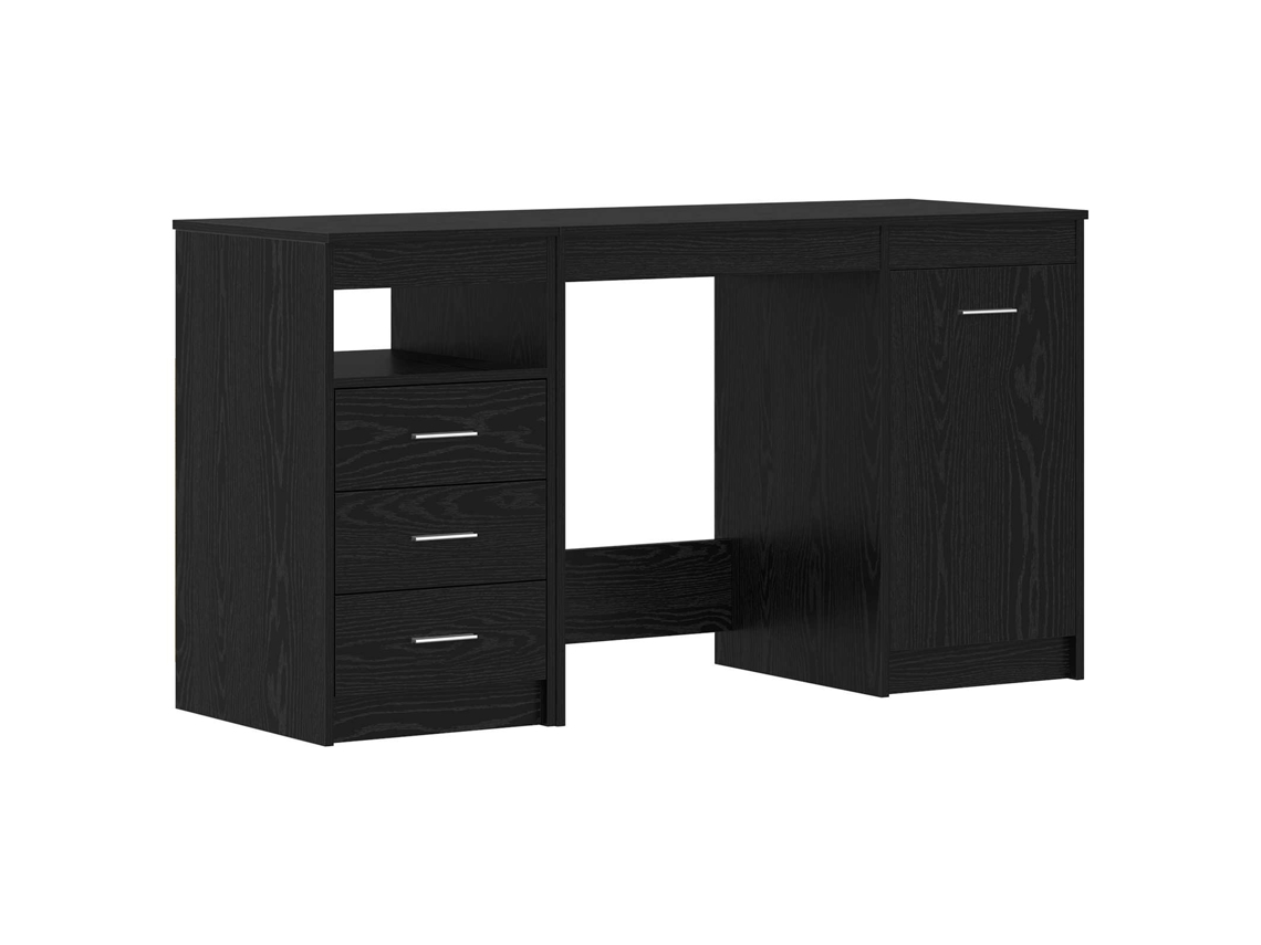 Vidaxl Mesa Com Gaveta 2 Unid. Carvalho Preto 140 X 50 X 76 Cm