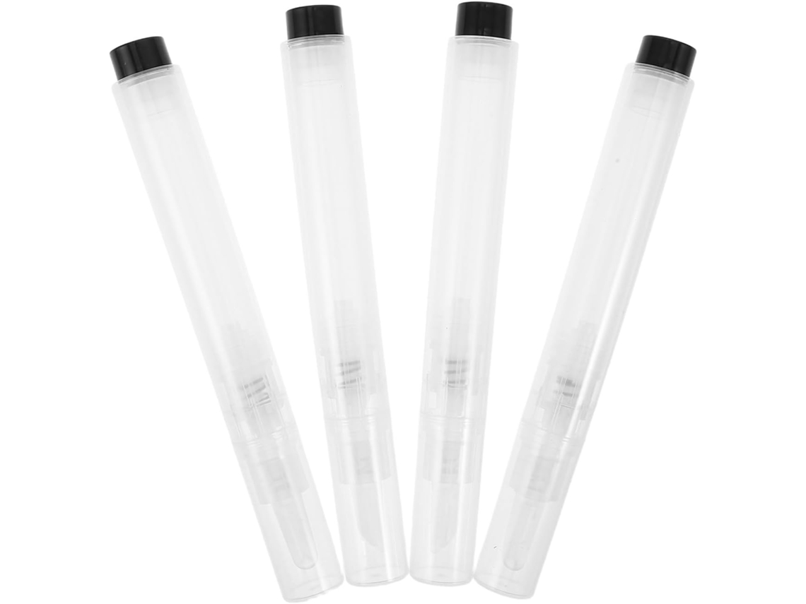 Conjunto De 4 Frascos Transparentes Com Bomba Airless Para Loção, 7 Ml (0,24 Oz), Com