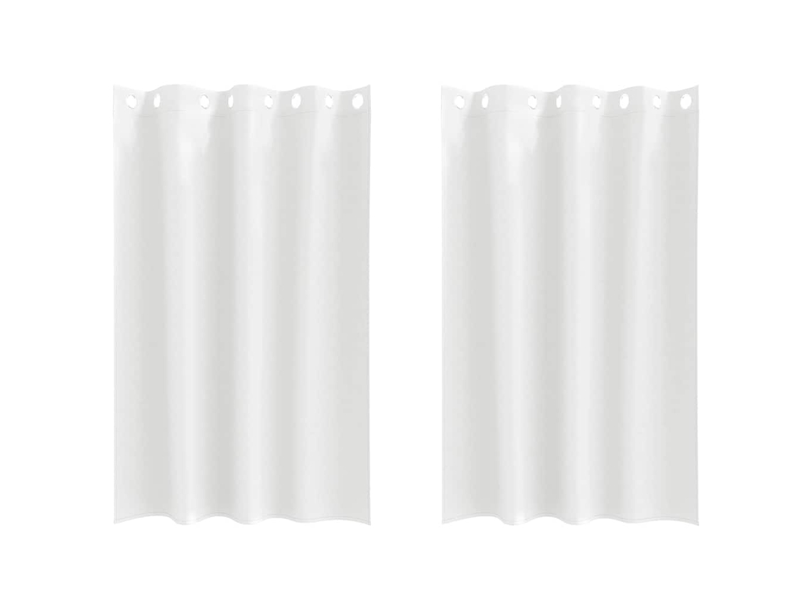 Conjunto 2 Cortinas Opacas Vidaxl Branco Poliéster (175 X 140 Cm)