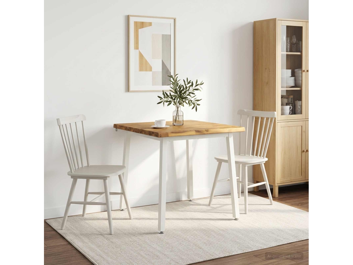 Vidaxl 60 X 55 X 75 Cm Madeira Sólida De Acácia Branco Retangular