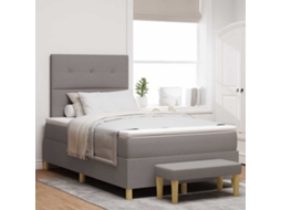 Vidaxl Cama Box Com Cabeceira Cinzento-acastanhado 190 X 120 Cm Tecido