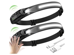 Lanterna De Cabeça Led Cob Xpe Recarregável Usb Com Sensor