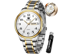 Lurelia Relógio Cronógrafo Masculino, Movimento De Quartzo, Data/calendário, Fase Da Lua, 7,87 Polegadas, 200 Mm, 1,61 Polegadas, 41 Mm, Branco