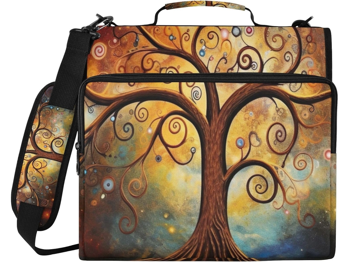 Bolsa Organizadora Cosmic Tree Starry Com Zíper, Resistente À Água E Com Compartimento Laptop, Ideal Trabalho